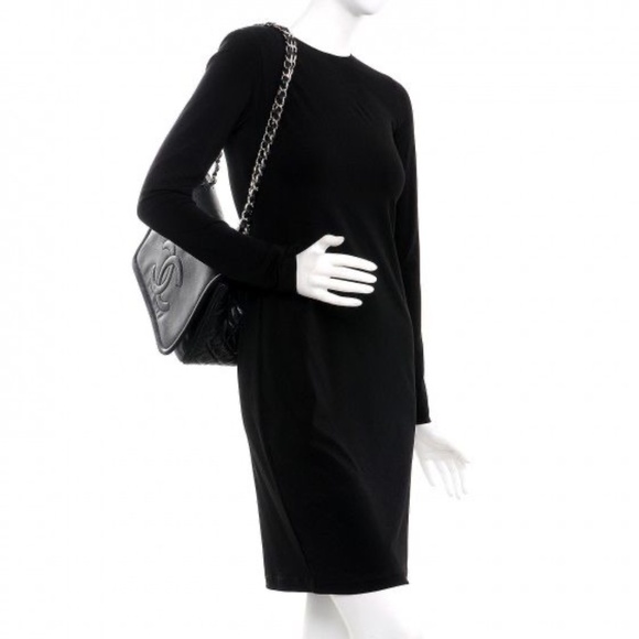 Authentic CHANEL Caviar Large Timeless CC Flap Shoulder Bag Black - Picture 3 of 16